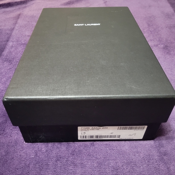 NIB Saint Laurent Tribute Genuine Shearling Heel Sandal - Picture 5 of 12